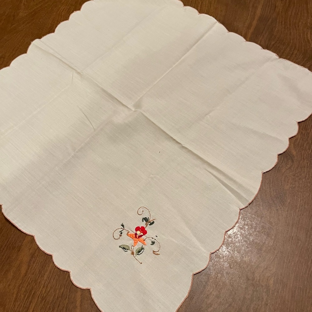 Embroidered Cream Kitchen Linen Napkins